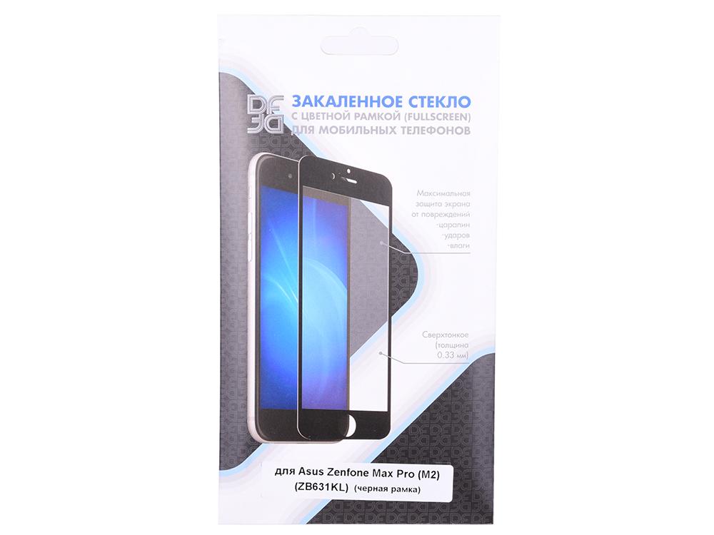 

Закаленное стекло с цветной рамкой (fullscreen) для Asus Zenfone Max Pro (M2) (ZB631KL) DF aColor-22 (black)