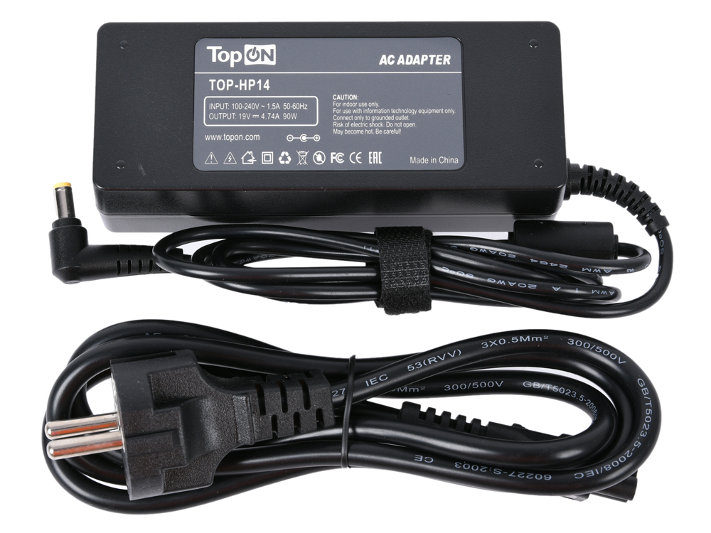 

Зарядное устройство для ноутбука TopON TOP-HP14 Acer Aspire M3, V5, E-17, E1, F5, Ferrari 5000, TravelMate, Extensa, 19V 4.74A