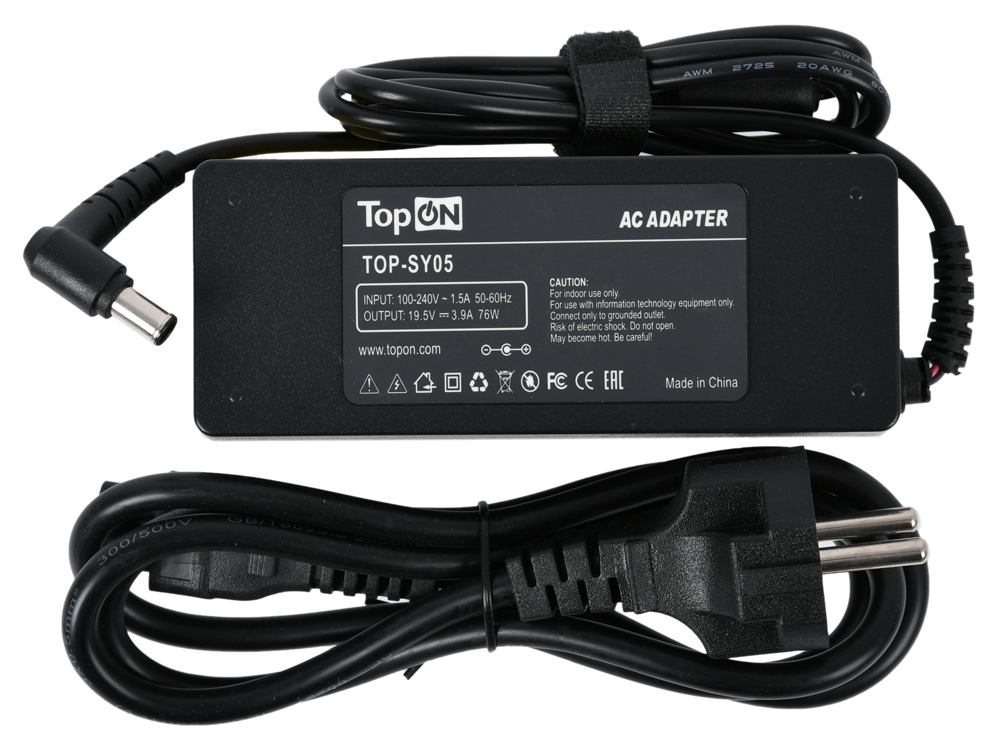 

Зарядное устройство для ноутбука TopON TOP-SY05 Sony Vaio SVE-111, SVF-15N, VPC-W, VPC-Y, VPC-Z Series