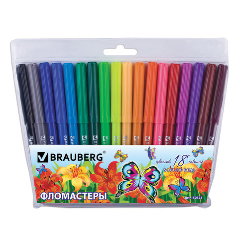 

Фломастер BRAUBERG "Wonderful butterfly" 1 мм 18 шт