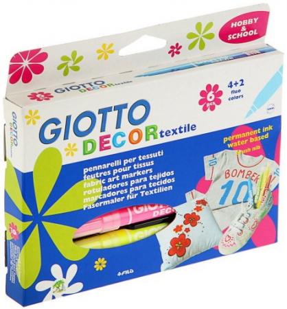 

Фломастеры GIOTTO 494800 DECOR TEXTILE для декора по ткани 6 цв
