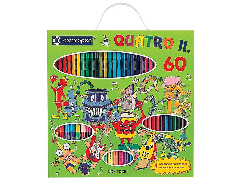 

Набор фломастеров Centropen Quatroll 9396/60 набор 60 предметов, 44 фломастера + 12 карандашей + 4 раскраски