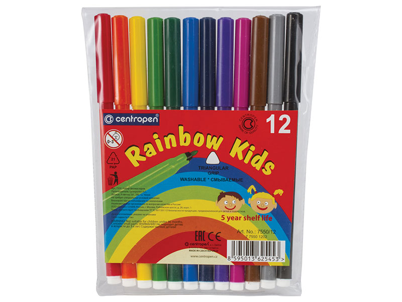 

Набор фломастеров Centropen Rainbow Kids 7550/12 1 мм 12 шт