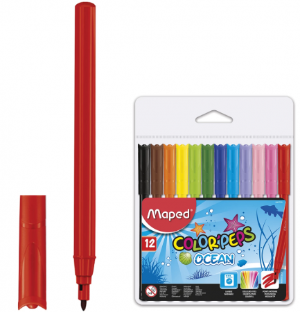 

Набор фломастеров Maped "Color'peps Ocean" 1 мм 12 шт