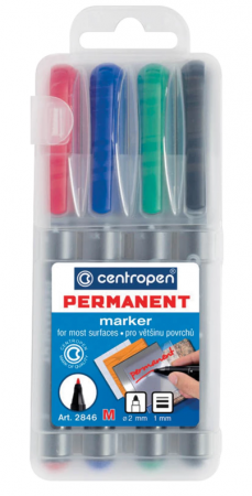 

Набор маркеров перманентных Centropen Маркеры перманентные (нестираемые) 1 мм 4 шт ассорти