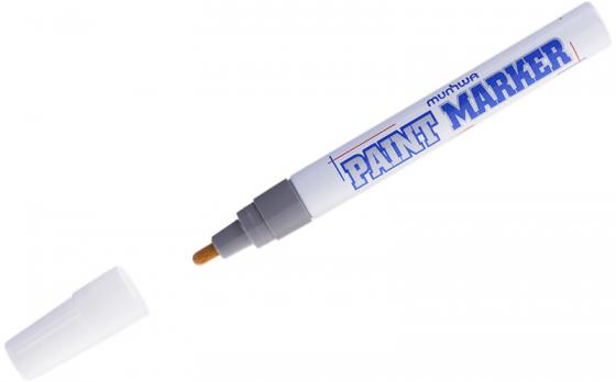 Маркер-краска лаковый (paint marker) MUNHWA, 4 мм, нитро-основа, алюминиевый корпус, серебряный, PM-