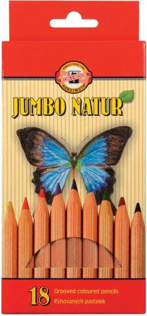 

Набор цветных карандашей Koh-i-Noor Jumbo natur 18 шт 175 мм утолщенные