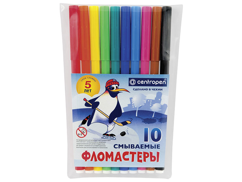 

Набор фломастеров Centropen "Пингвины" 1,8 мм 10 шт