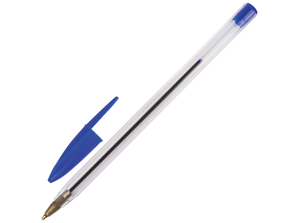 Ручка шариковая STAFF, корпус прозрачный, узел 1 мм, линия письма 0,5 мм, синяя