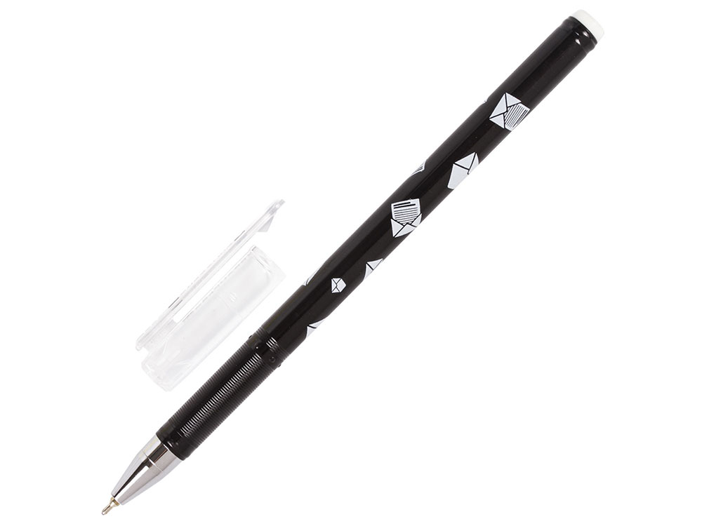 

Ручка шариковая масляная BRAUBERG BLACK&WHITE "Letters", узел 0,7 мм, линия 0,35 мм, синяя