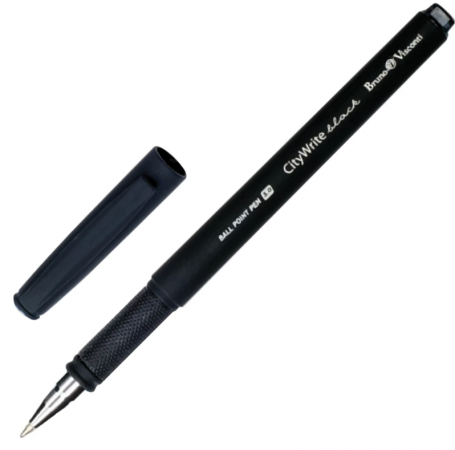 

Ручка шариковая масляная Bruno Visconti "CityWrite Black" синяя, корпус черный, узел 1 мм, линия письма 0,8 мм