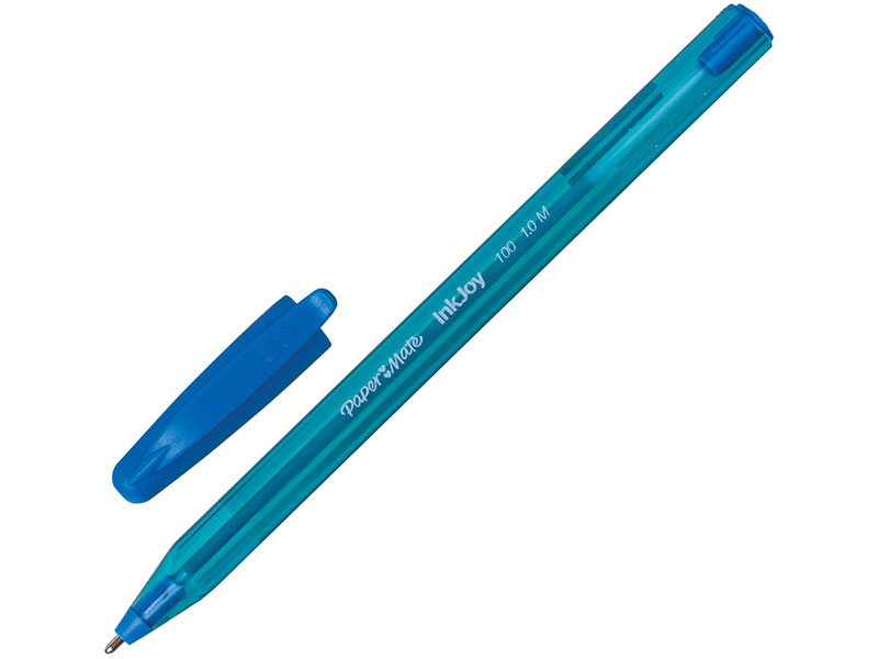 Ручка шариковая PAPER MATE "Inkjoy 100", корпус тонированный голубой, узел 1,2 мм, линия 1 мм, голубая