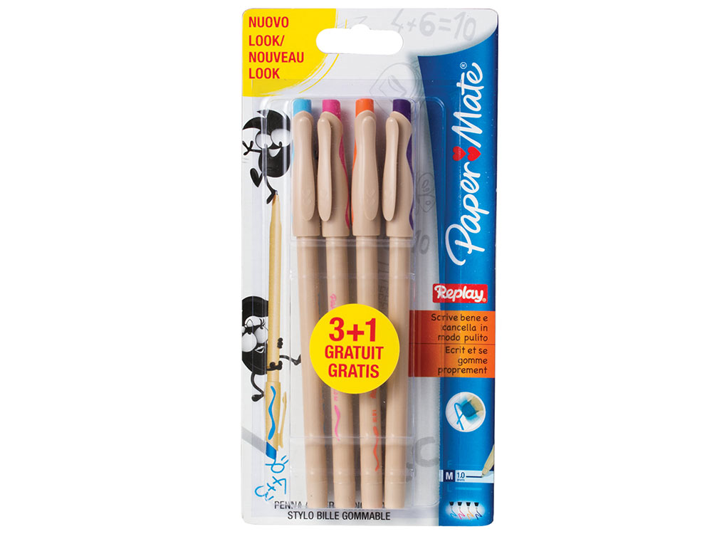

Набор шариковых ручек Paper Mate PAPER MATE 4 шт ассорти 1 мм