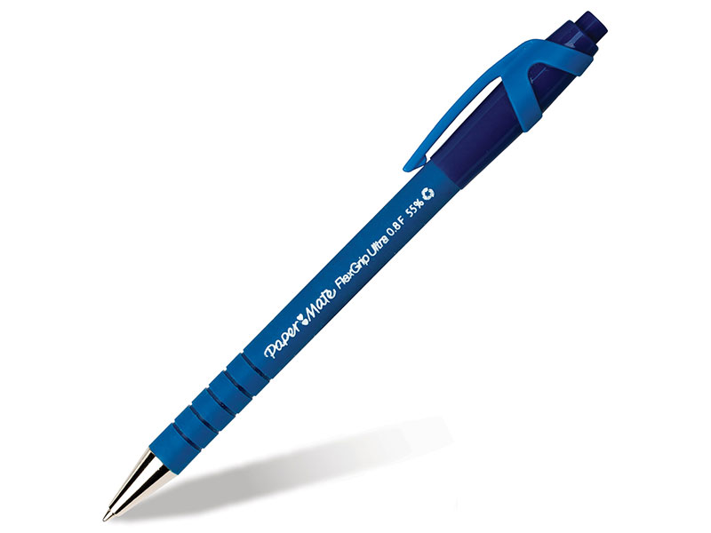 Ручка шариковая автоматическая PAPER MATE "Flexgrip Ultra RT", soft-touch, узел 1 мм, линия 0,8 мм