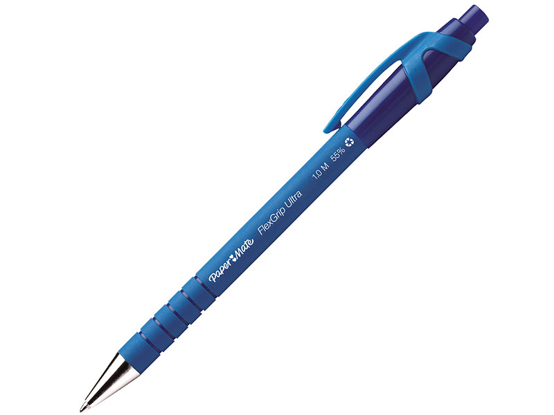 Ручка шариковая автоматическая PAPER MATE "Flexgrip Ultra RT", soft-touch, узел 1,2 мм, линия 1 мм