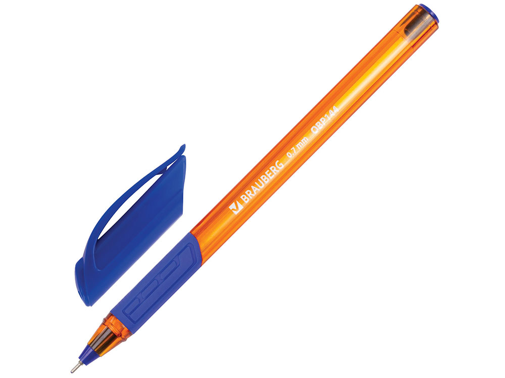

Ручка шариковая масляная BRAUBERG "Extra Glide GT Tone Orange", синяя, узел 0,7 мм, линия письма 0,35