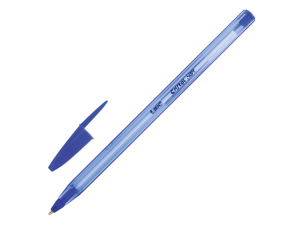 

Ручка шариковая масляная BIC "Cristal Soft", СИНЯЯ, корпус тонированный, узел 1,2 мм, линия 0,35 мм
