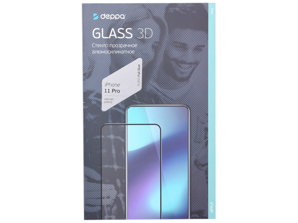 

Защитное стекло 3D Deppa Full Glue для Apple iPhone 11 Pro (2019), 0.3 мм, черная рамка