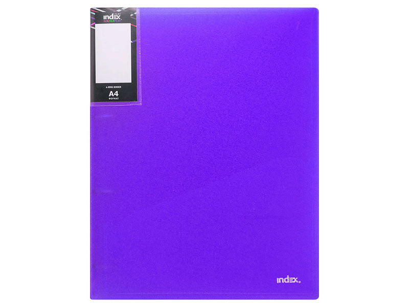

Папка на 4 кольцах INDEX COLOURPLAY Light, ф.A4, 0.6мм, прозрачная, фиолетовая