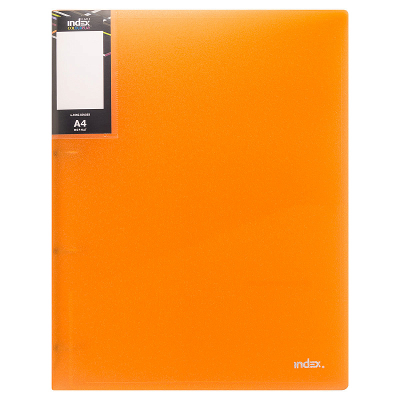 

Папка на 4 кольцах INDEX COLOURPLAY Light, ф.A4, 0.6мм, прозрачная, оранжевая