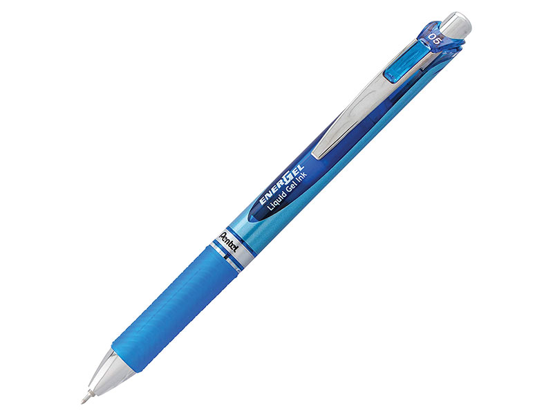 

Ручка гелевая автоматическая с грипом PENTEL (Япония) "Energel", СИНЯЯ, узел 0,5 мм, линия письма 0,25 мм