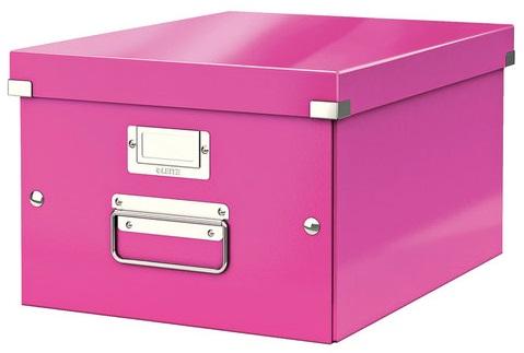 

Короб архивный LEITZ "Click & Store" M, 200х280х370 мм, ламинированный картон, разборный, розовый
