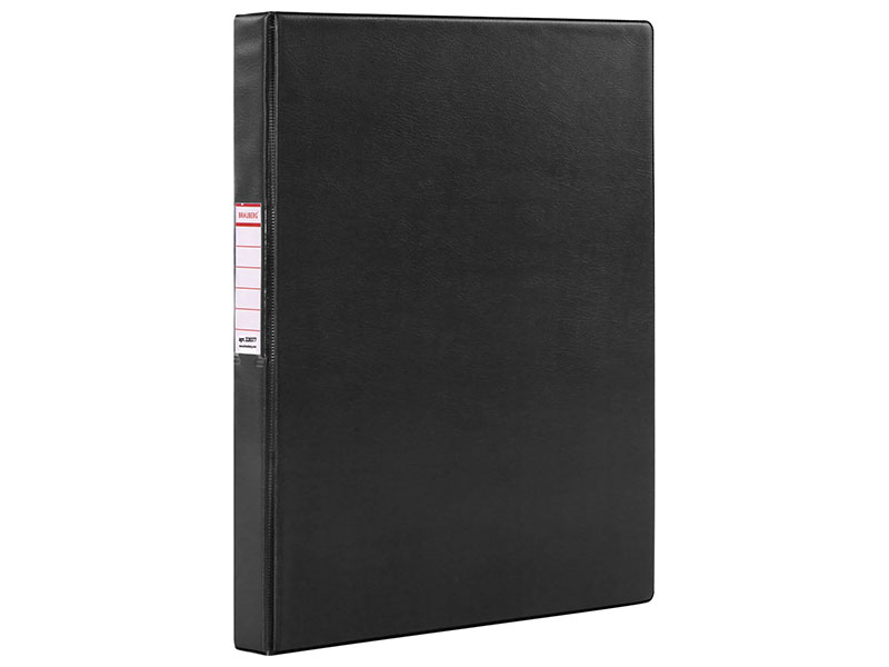 

Папка на 2 кольцах BRAUBERG, картон/ПВХ, 35 мм, черная, до 180 листов (удвоенный срок службы), 228377