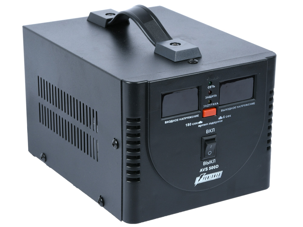 

Стабилизатор напряжения Powerman AVS-1000D 2 розетки черный