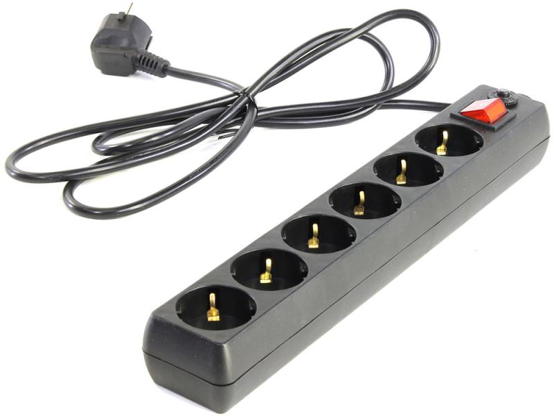 

Сетевой фильтр 5bites SP6-B-18 6 розеток 1.8 м черный