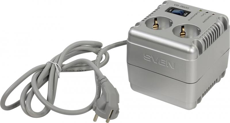 

Стабилизатор напряжения Sven VR-R 600 2 розетки 1.7 м серебристый