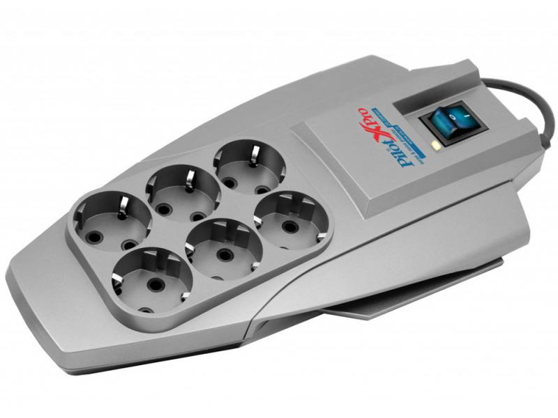 

Сетевой фильтр ZIS Pilot X-Pro 6 розеток 5 м серый