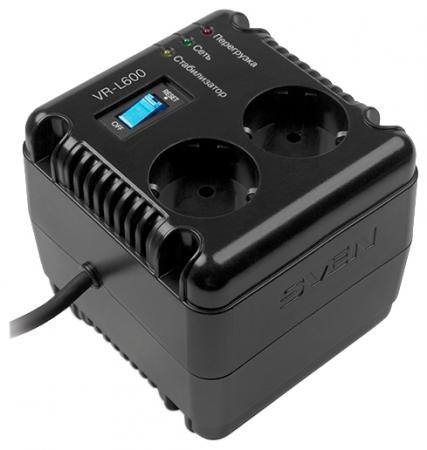

Стабилизатор напряжения Sven VR-L600 2 розетки черный SV-014865