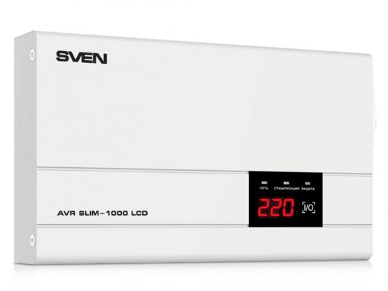 

Стабилизатор напряжения Sven AVR SLIM-1000 LCD 1 розетка серый