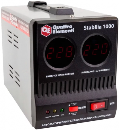 

Стабилизатор QE Stabilia 1000 однофазный, цифровой 220В 1000ВА вх.:140-270В