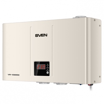 

Стабилизатор SVEN VR-S3000, Relay, 1800W, 3000VA, 140-275v, 3 euro outlets (CEE7/4), white