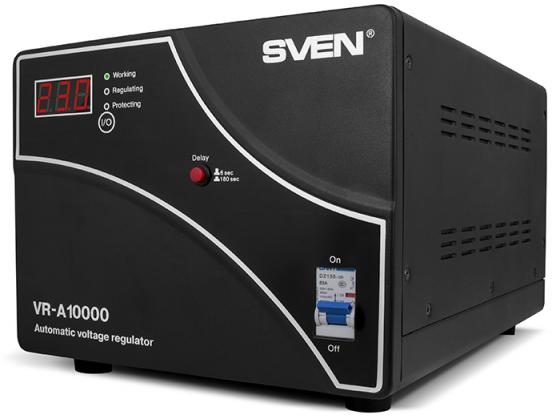 

Stabilizer SVEN VR-A10000, Relay, 10000VA, 6000W, 140-275v, output terminals, black, 424  247  285