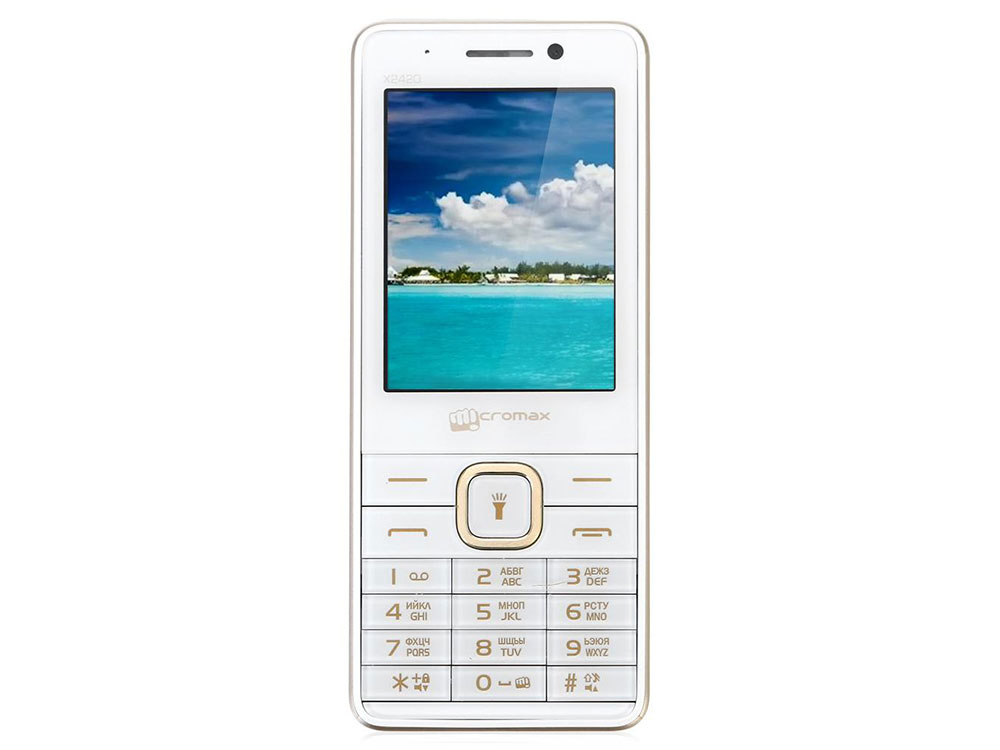 

Мобильный телефон Micromax X2420 белый шампань 2.4"