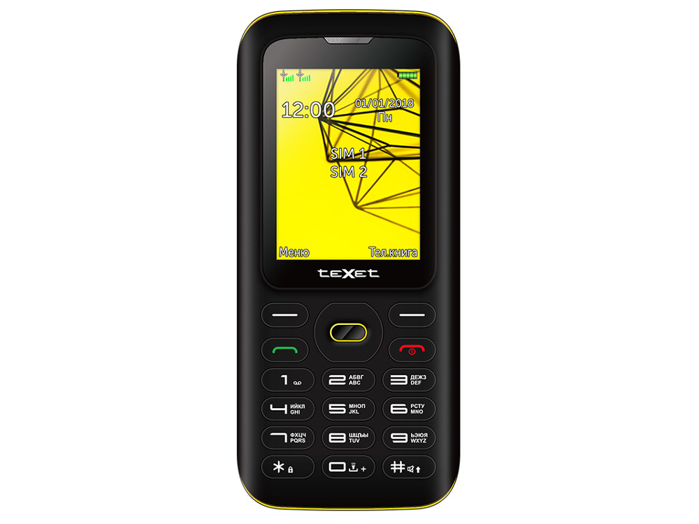 TEXET TM-517R мобильный телефон цвет черный-желтый