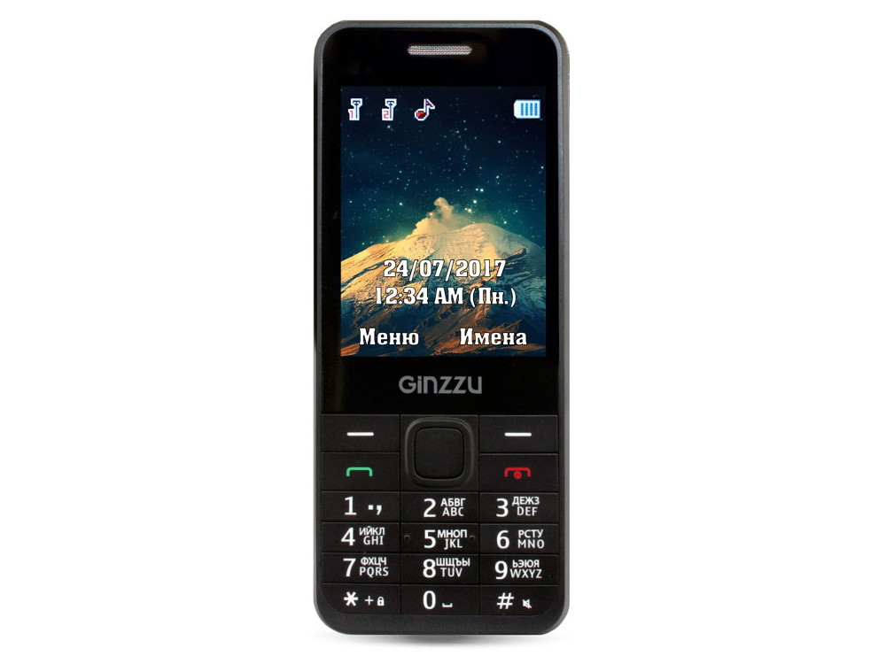 

Телефон GINZZU M108D (Black) 2.8" / 2SIM / GPRS / 0.3 Mp / Flash / MP3 / FM / BT