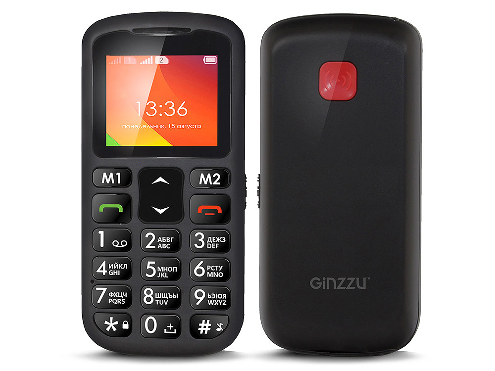 

Телефон GINZZU MB601 Black 1.77"/SOS/Flash/FMCradle