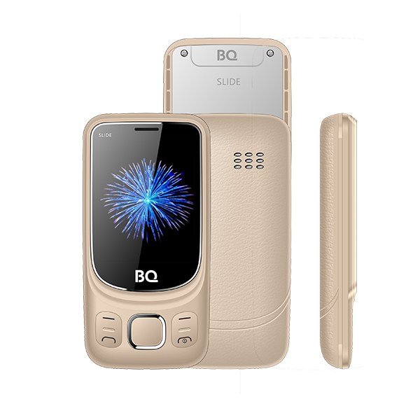 

Мобильный телефон BQ-2435 Slide Gold 32MB / 32MB / 2.4" 240x320 / 2Sim / 2G / BT / 0.3Mp