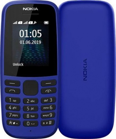 Мобильный телефон Nokia 105 DS (16KIGL01A01) Blue 4 Mb/1.77" (120 x 160)/DualSim/BT/Nokia Series 30+