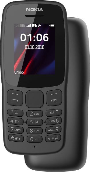 

Мобильный телефон Nokia 106 DS Dark grey MediaTek MT6261D/4 Mb/4 Mb/1.8" (120 x 160)/DualSim/Nokia Series 30+