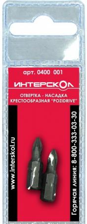 

Отвертка-насадка Интерскол крестообразная Phillips PH1 25мм 2шт