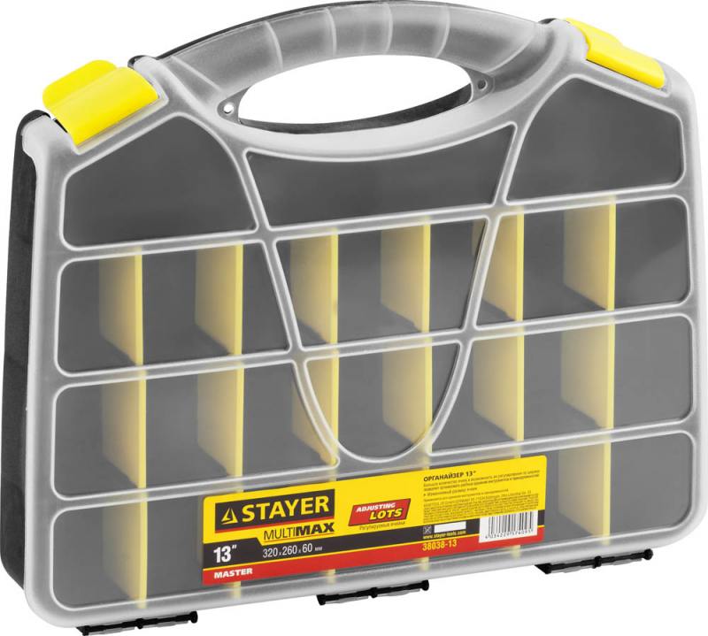 

Органайзер Stayer Master 13" для крепежа и принадлежностей 320х260х55мм 38038-13