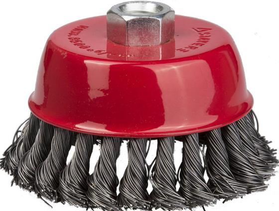 

Кордщетка STAYER 35128-065_z01 чашечная для УШМ плетёные пучки проволоки 0.5мм 65мм/М14