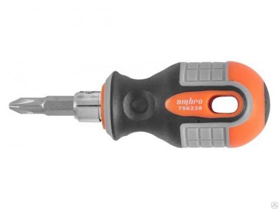 

Отвертка OMBRA 756238 двусторонняя “round grip” рн2 х sl6мм l=38мм