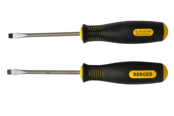 

Отвертка BERGER BG1041 шлицевая 4x100мм