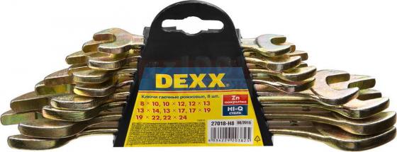 

Набор рожковых ключей DEXX 27018-H8 (8 - 24 мм) 8 шт.