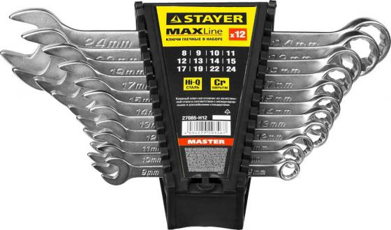 

Набор комбинированных ключей STAYER 27085-H12 (8 - 24 мм) 12 шт.